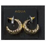 Designer Gold Tone Hoop Earrings