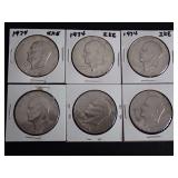 (6) 1971-1978 IKE DOLLAR COINS