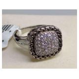 Sterling Silver CZ Ring, Size 7, Marked .925 FAS