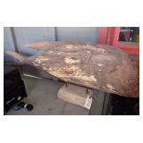 Large Carved Wooden Fish Sculpture