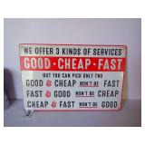 NEW DECORATIVE METAL SIGN - See photos for size.