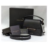 NEW AUTHENTIC Strathberry Mosaic Nano Black Leather Top Handle Bag with Box