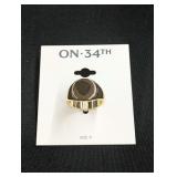 Designer Gold-tone Signet Ring - Size 9