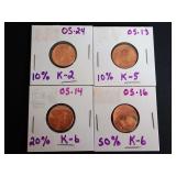 (4) ERROR PENNIES - SEE ALL PHOTOS
