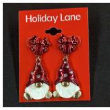 Designer Holiday Gnome Dangle Earrings