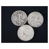 KENNEDY, FRANKLIN & WALKER HALF DOLLAR COINS