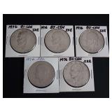 (5) 1976 BICENTENNIAL IKE DOLLAR COINS