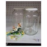 Set of Three Large Glass Jars with Lids & More