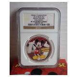2014 MICKEY MOUSE - DISNEY CHARACTERS NIUE COLORIZED $2 COIN - NGC PROOF 70 ULTRA CAMEO