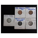 (5) ERROR PENNIES - SEE ALL PHOTOS