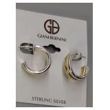 Sterling Silver Two-Tone Hoop Earrings