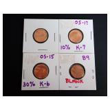 (4) ERROR PENNIES - SEE ALL PHOTOS