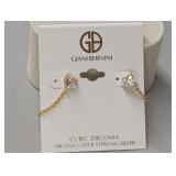 18k Gold Over Sterling Silver Giani Bernini Cubic Zirconia Heart Earrings