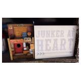 Handmade Folk Art Miniature Storefront Display Birdhouse and Junker at Heart Sign