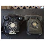 Two Rotary Dial Desk Telephones