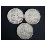 (3) FRANKLIN HALF DOLLAR COINS