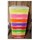 Rolling Storage Tower with Colorful Drawers