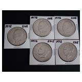 (5) 1972 IKE DOLLAR COINS