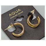Sterling Silver Gold-Tone Hoop Earrings
