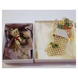 Festive Christmas Stocking and Teddy Bear Jewelry