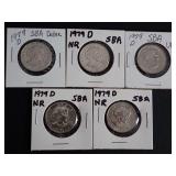 (5) 1979 SUSAN B. ANTHONY DOLLAR COINS