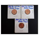 (3) 2009 RAIL SPLITTER PENNIES WITH ERROR - EXTRA FINGER