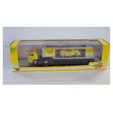 M2 Machines Mello Yello 1969 Dodge L600 COE & 1951 Willys Coupe Trailer