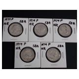 (5) 1979 SUSAN B. ANTHONY DOLLAR COINS