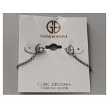 Sterling Silver Cubic Zirconia Heart Earrings