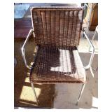 Wicker Dining Chair with Metal Frame