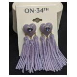 Designer Heart Drop Tassel Earrings