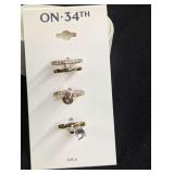 Set of 3 Designer Gold Tone Rings Size 6