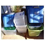 Assorted Storage Totes, some with lids
