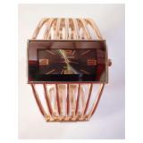 Rose Gold Tone Rectangular Wristwatch - Needs Battery