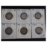 (6) LIBERTY HEAD "V" NICKELS