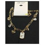 Designer Gold-Tone Charm Necklace