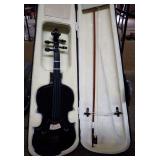 Mendini 4/4 Black Violin with Case and Bow