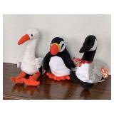 3 TY BEANIE BABIES (1998 STILTS W/ TAG ERROR, 1997 PUFFER, 1998 LOOSY)