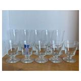 5 LA ROCHERE SHORT WINE GLASSES & 5 LIBBEY "GEORGIAN" PARFAIT GLASSES