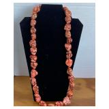 LONG GENUINE DYED PINK HOWLITE CHUNKY 31" LONG NECKLACE - CHECKOUT