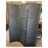 BLACK WOVEN 3 PANEL SCREEN (EACH PANE 17 5/8" WIDE X 71" TALL)