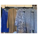 LADIES CLOTHING LOT - 3 SWEATERS, 1 TOP, 3 JACKETS - ALL SIZE XL