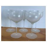 5 SATIN FROSTED CHAMPAGNE/WINE GLASSES