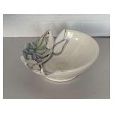 1990 HANDMADE SIGNED CACTUS POTTERY DISH 5 1/4" ROUND X 2" TALL