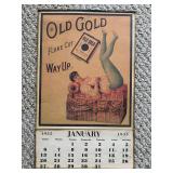1935 OLD GOLD SMOKING TOBACCO CALENDAR 20X12