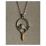 BOHO CHAKRA HEALING CARNELIAN NECKLACE 18" SILVERTONE CHAIN - CHECKOUT