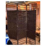 DARK BROWN 3 PANEL WOVEN SCREEN (EACH PANEL 19 1/2" WIDE X 71" TALL)