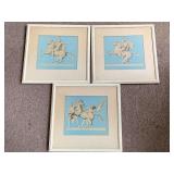 SET OF 3 VINTAGE FRAMED NEOCLASSICAL PRINTS 16 1/4" X 15 3/4"