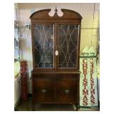 ANTIQUE MAHOGANY CHINA CABINET 36" WIDE X 17" DEEP X 73" TALL