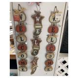 3 WELCOME SIGNS (2 NEW W/ TAGS) 28" LONG
